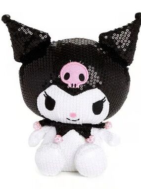 Sanrio Kuromi Sequin Plush - Black, White & Pink